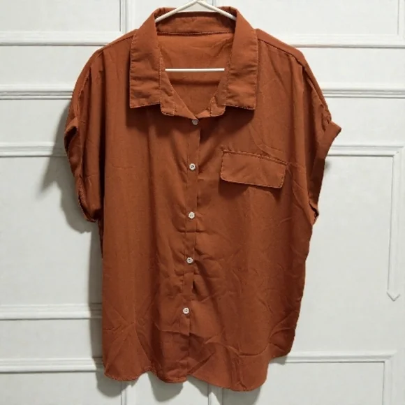 SHEIN Women's Pink Button-Up Blouse - Picture 1 of 2